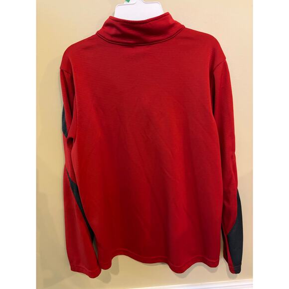 Nike Fit Dry Boys 1/4 Zip Long Sleeve Mock Neck Red/Navy Pullover Sz Large - Picture 2 of 8